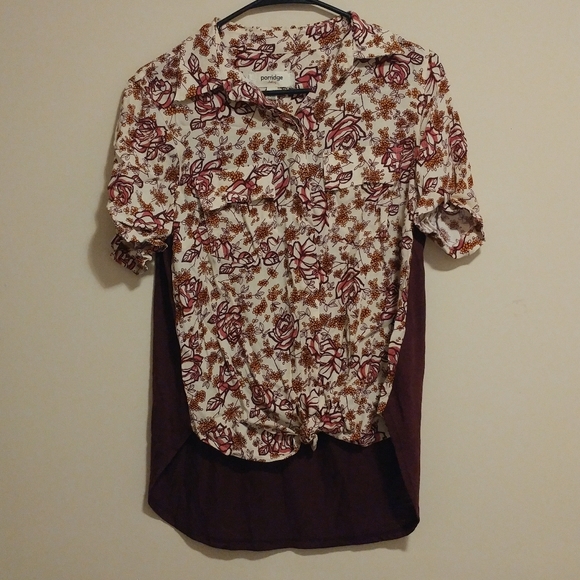 Porridge Anthropologie Bergen Tie Front Shirt - Picture 2 of 5